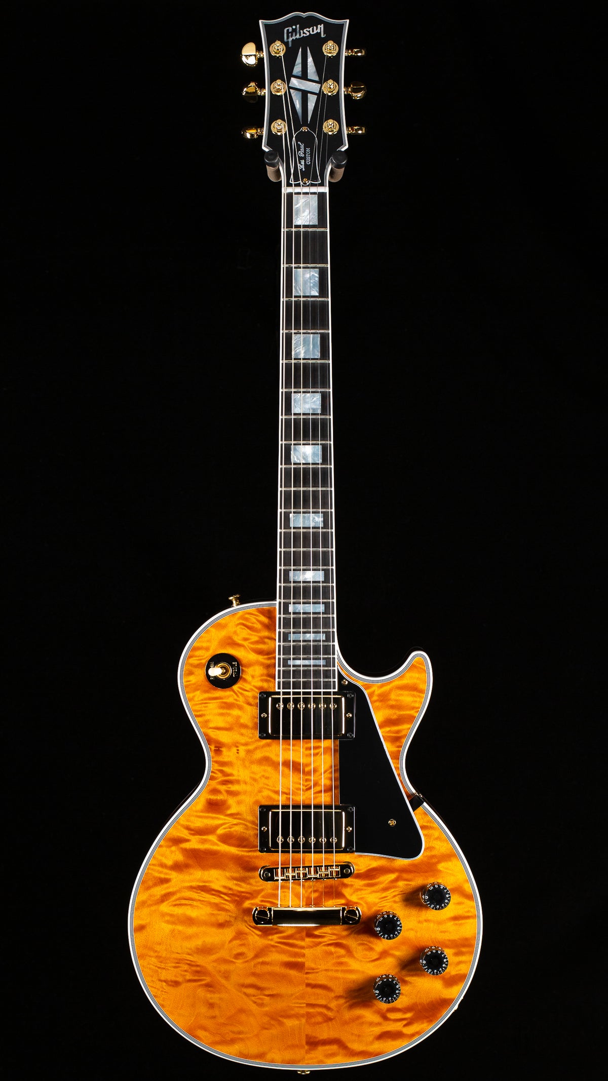 Gibson Custom Shop Willcutt Cavern Collection Les Paul Custom Quilt Transparent Amber Chambered (589)