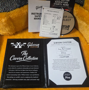 Gibson Custom Shop Willcutt Cavern Collection Les Paul Custom Quilt Transparent Amber Chambered (589)