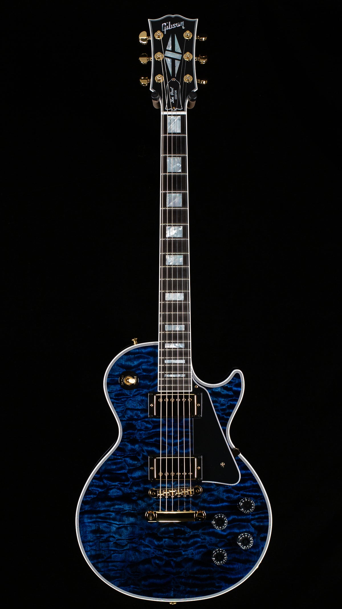 Gibson Custom Shop Willcutt Cavern Collection Les Paul Custom Quilt Transparent Blue Chambered (317)