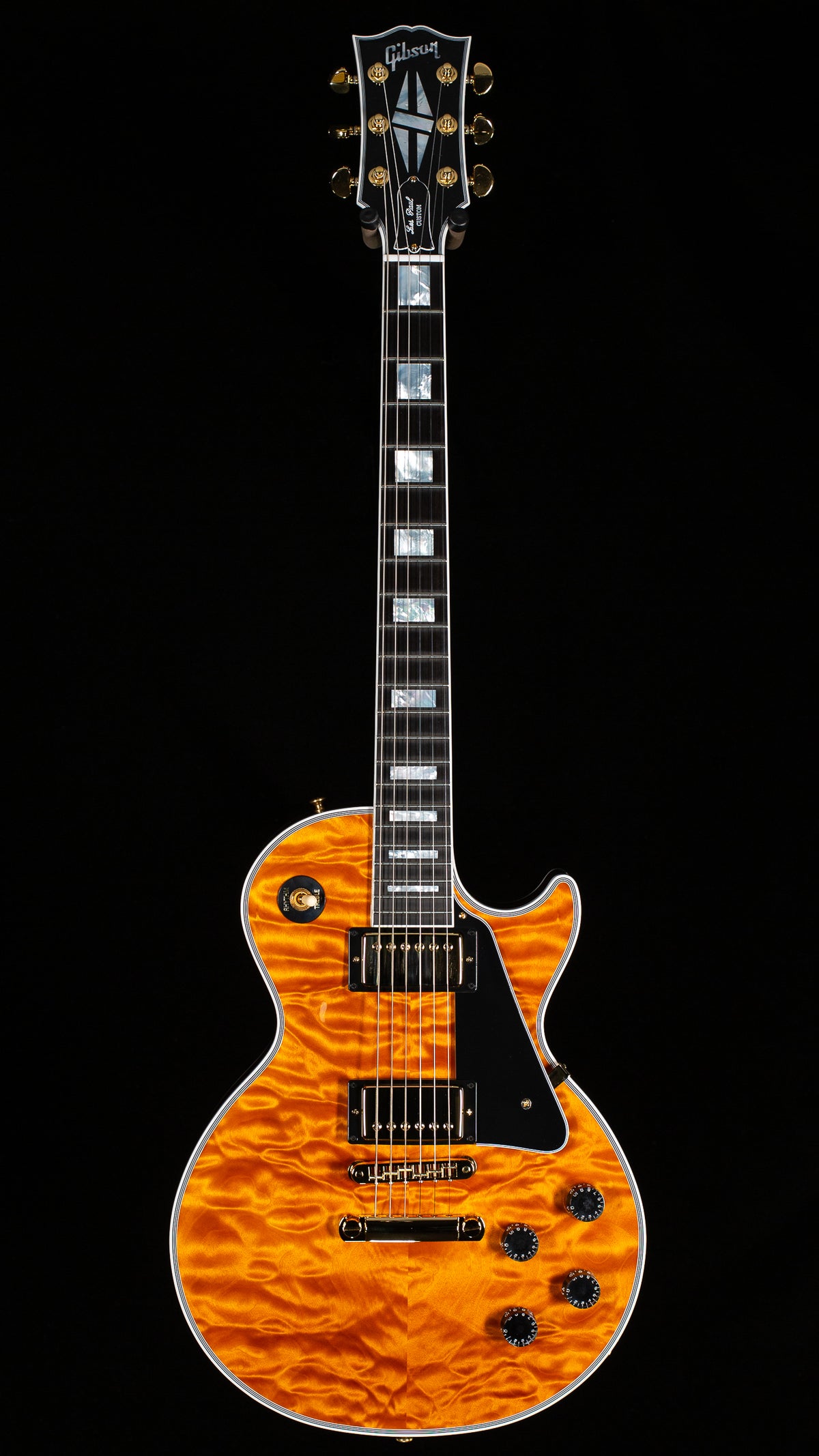Gibson Custom Shop Willcutt Cavern Collection Les Paul Custom Quilt Transparent Amber Chambered (666)
