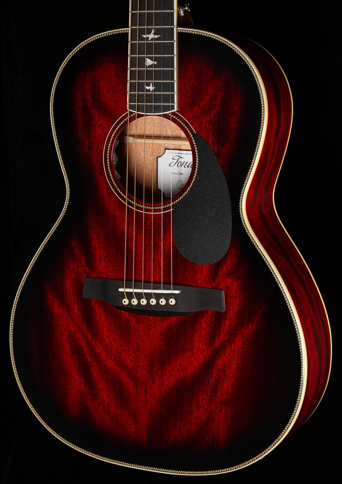 PRS SE PE20 Parlor Acoustic Fire Red Burst Gloss Top Satin Back (577)