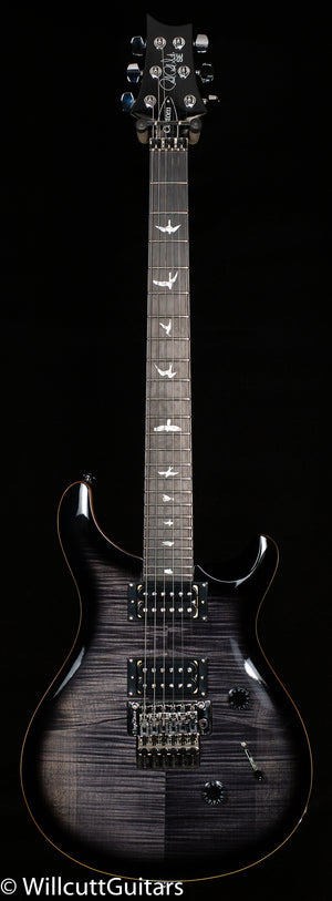 2021 PRS SE Custom 24, Floyd Rose, Ebony, Charcoal Burst