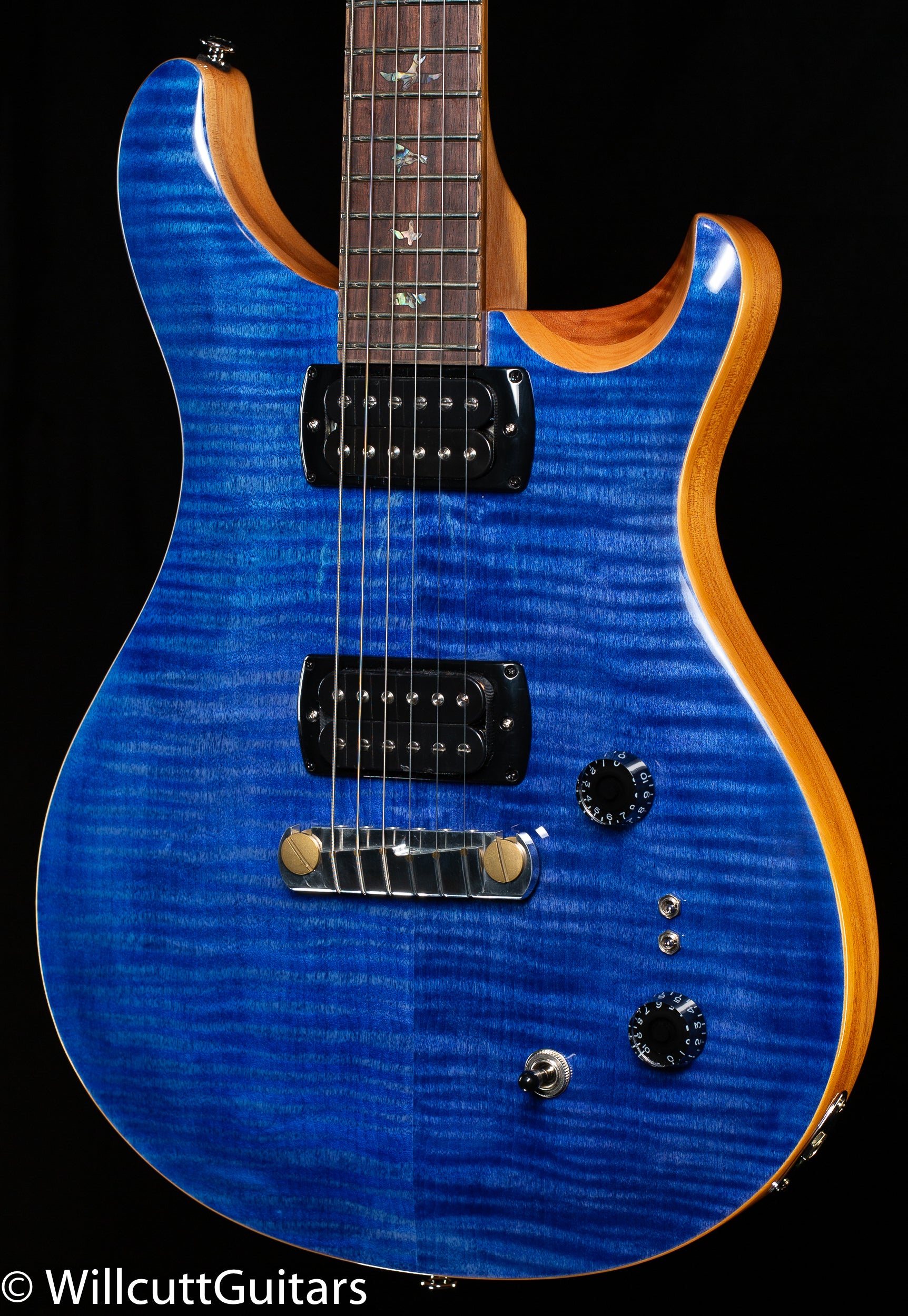 PRS Custom SE ブルー PRS SE Custom 24-08 Quilt Top Electric Guitar - Faded Blue