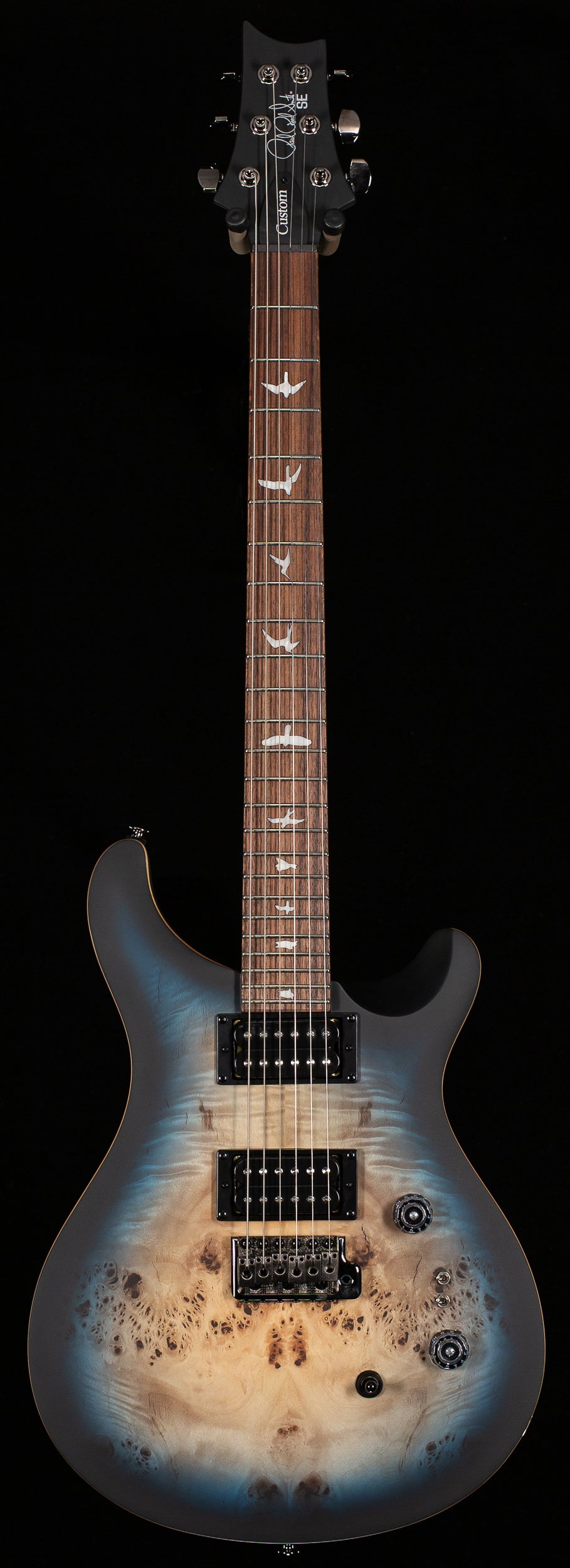 PRS SE Exotic Custom 24-08 Poplar Burl Lake Blue Midnight Burst (218)