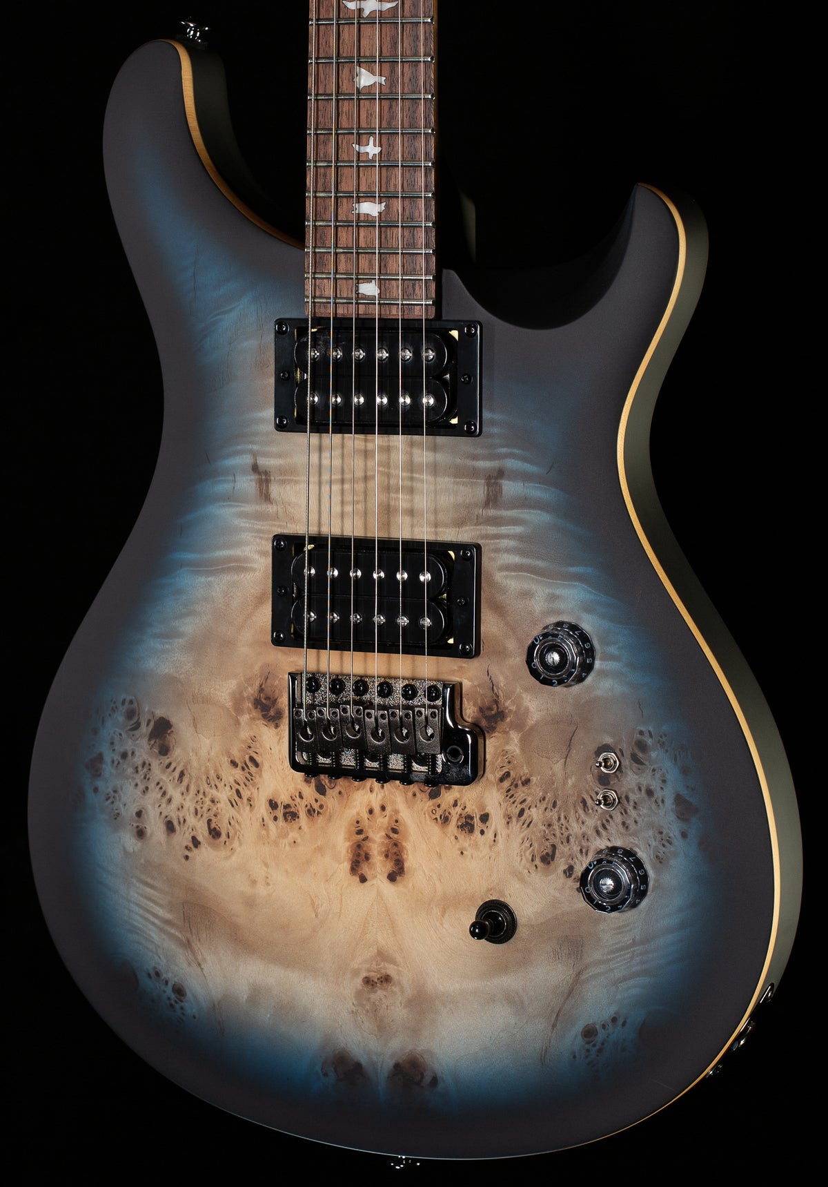 PRS SE Exotic Custom 24-08 Poplar Burl Lake Blue Midnight Burst (218)