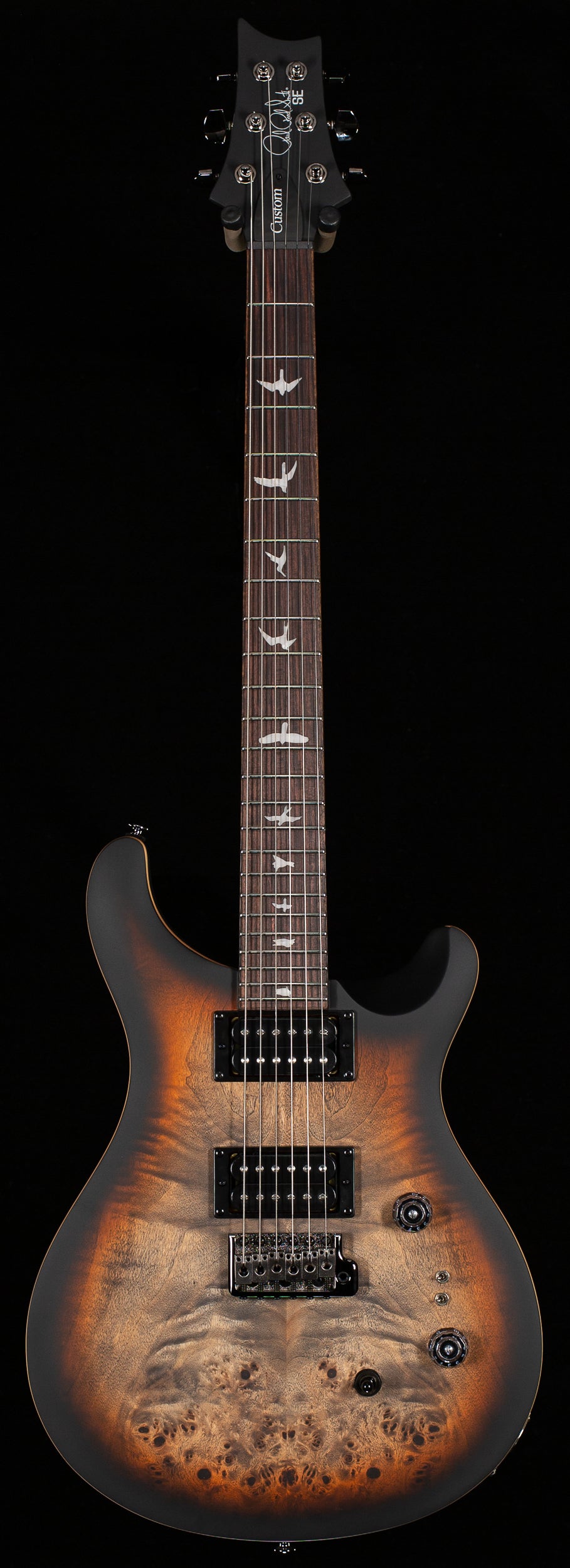 PRS SE Exotic Custom 24-08 Poplar Burl Charcoal Cherry Midnight Burst (998)