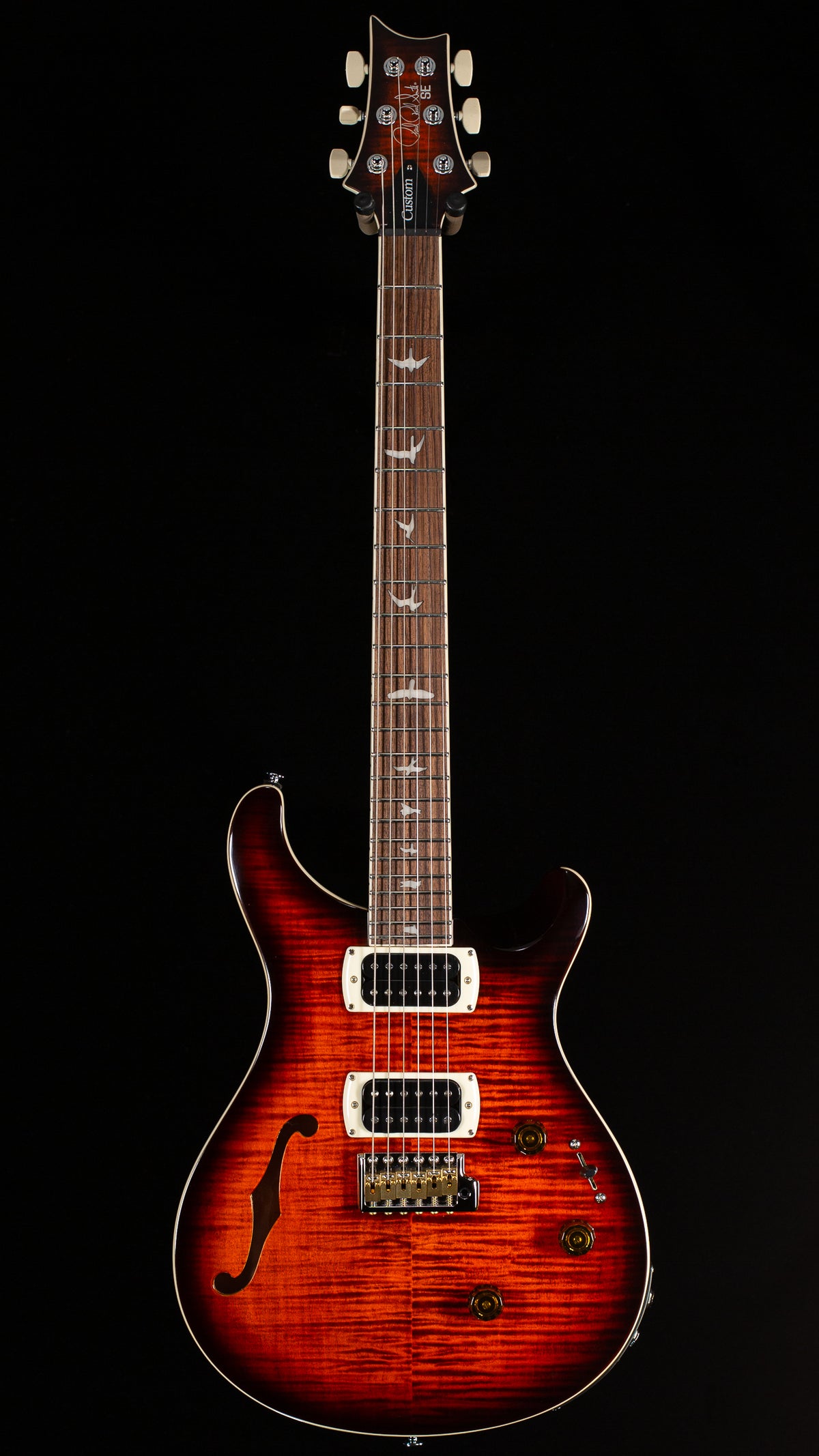PRS SE Custom 24 Semi-Hollow Piezo Orange Tiger Smokeburst (236)