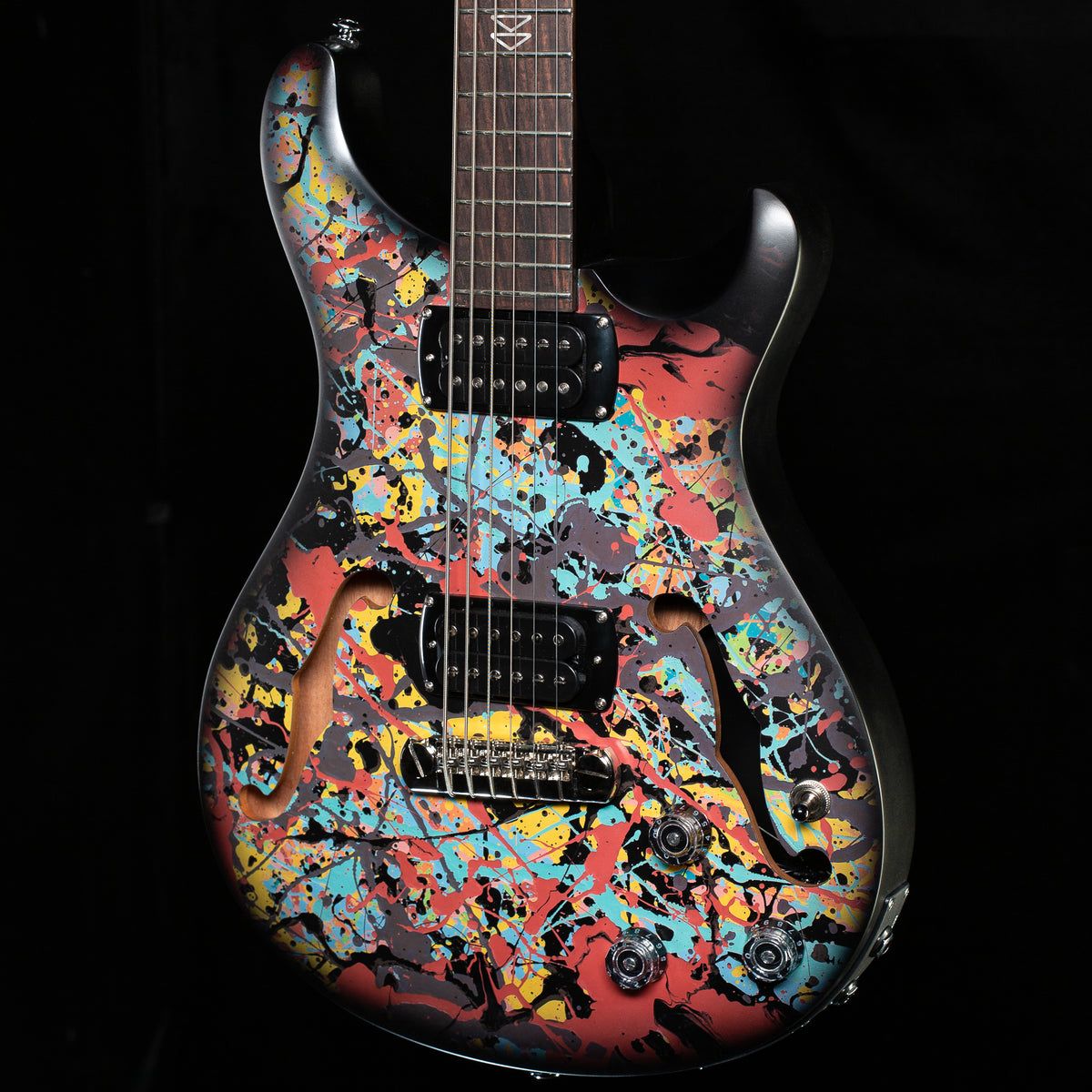 PRS SE Ed Sheeran Hollowbody I Baritone Piezo Drip Paint Artwork (793)