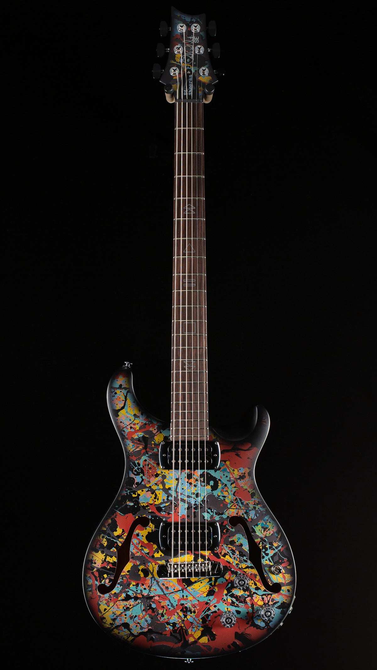 PRS SE Ed Sheeran Hollowbody I Baritone Piezo Drip Paint Artwork (018)
