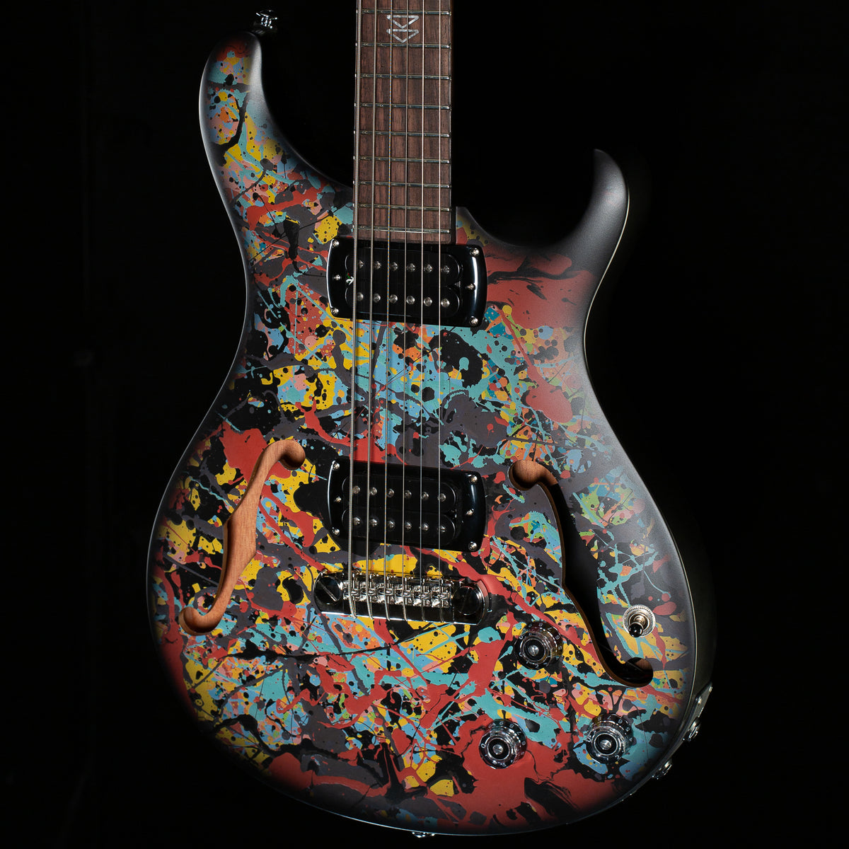 PRS SE Ed Sheeran Hollowbody I Baritone Piezo Drip Paint Artwork (018)