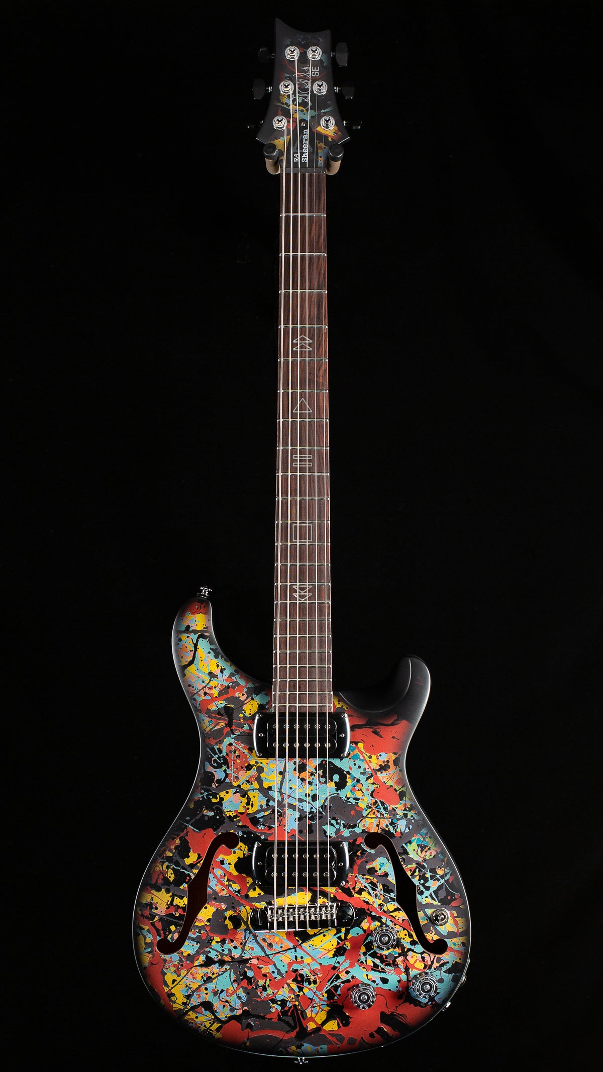PRS SE Ed Sheeran Hollowbody I Baritone Piezo Drip Paint Artwork (024)