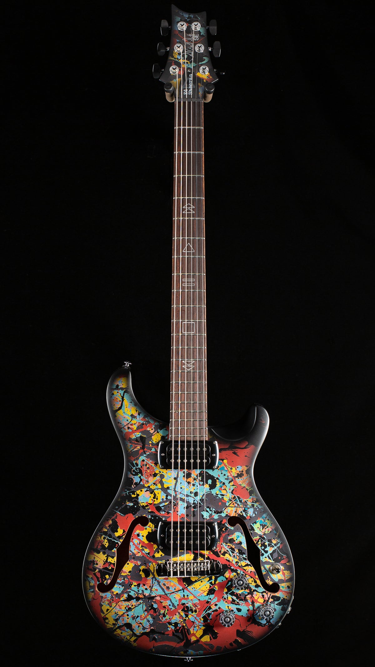 PRS SE Ed Sheeran Hollowbody I Baritone Piezo Drip Paint Artwork (397)