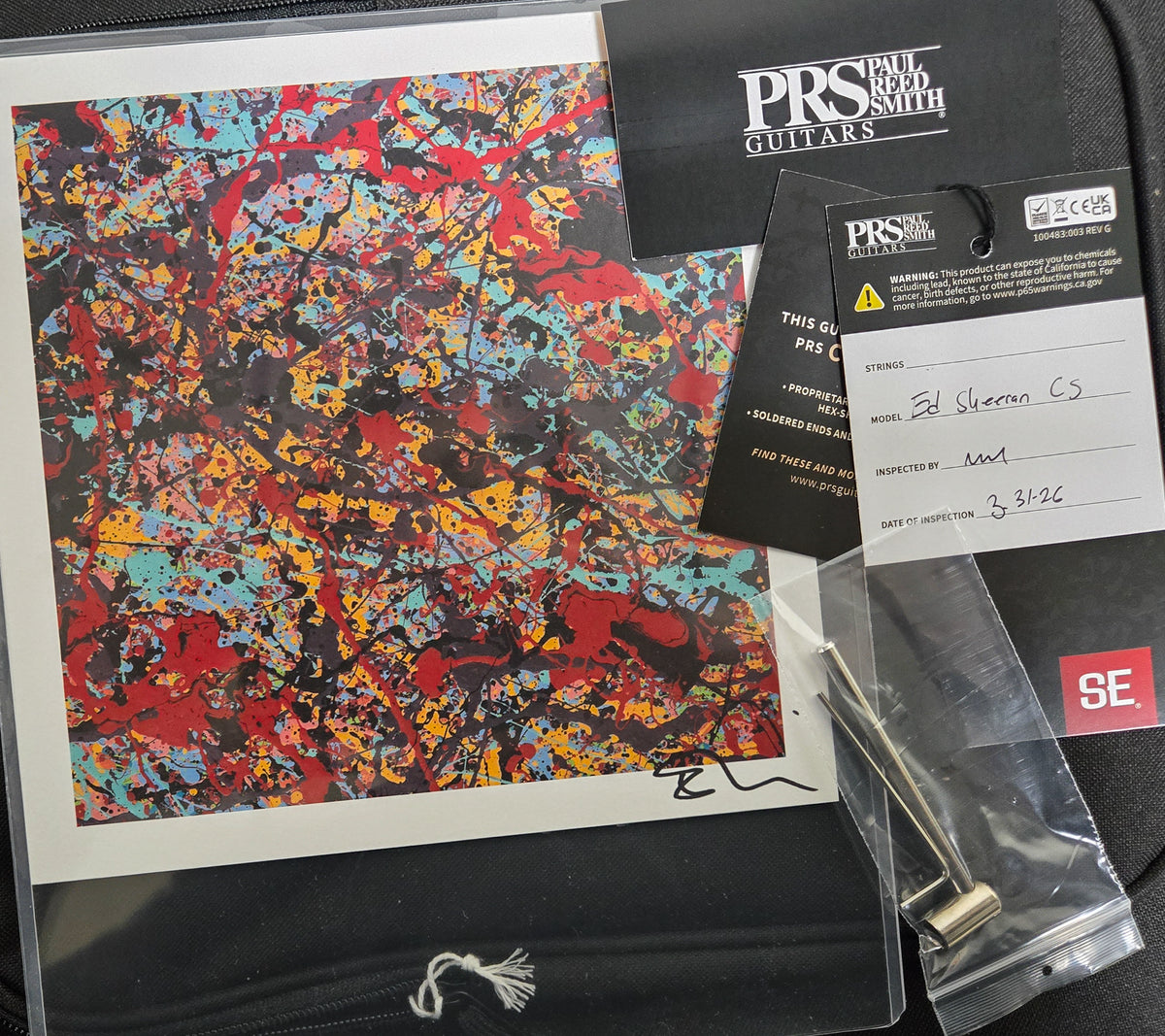 PRS SE Ed Sheeran Hollowbody I Baritone Piezo Drip Paint Artwork (397)