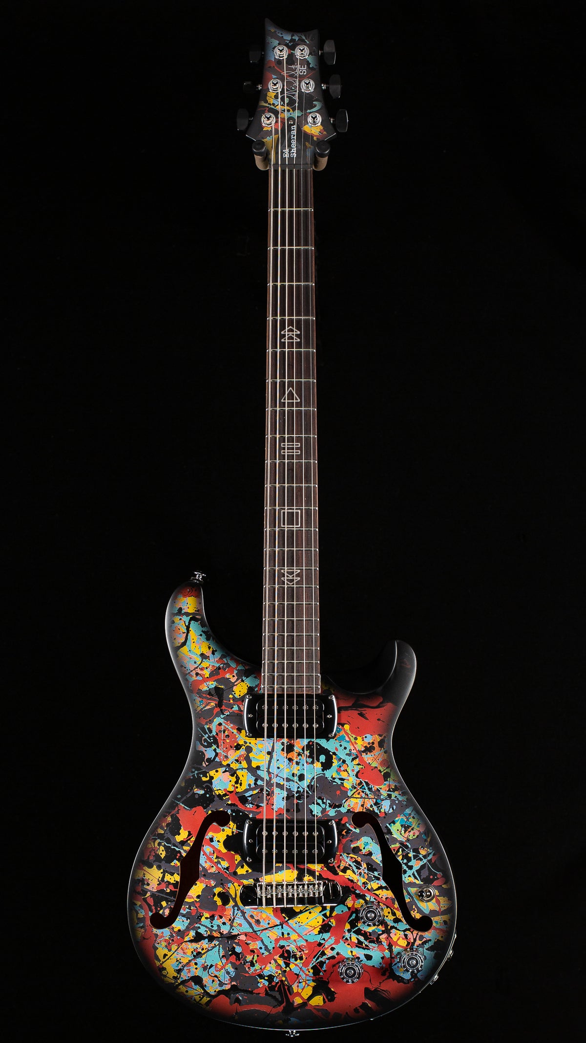 PRS SE Ed Sheeran Hollowbody I Baritone Piezo Drip Paint Artwork (266)