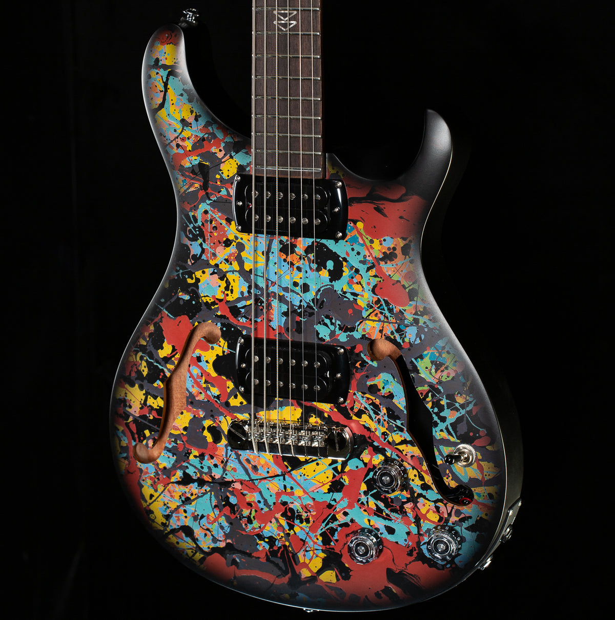 PRS SE Ed Sheeran Hollowbody I Baritone Piezo Drip Paint Artwork (266)
