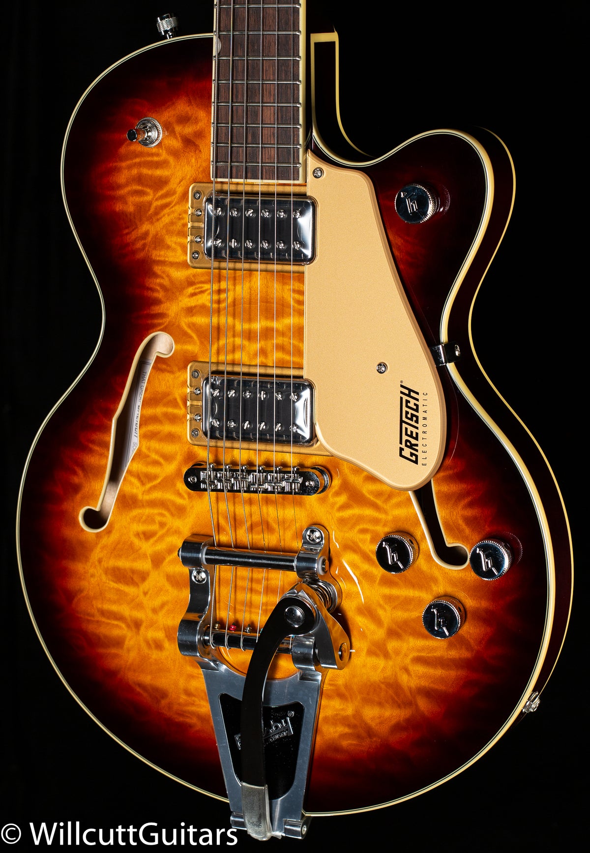 Gretsch G5655T-QM Electromatic Center Block Jr. Single-Cut Quilted Maple with Bigsby Sweet Tea (125)