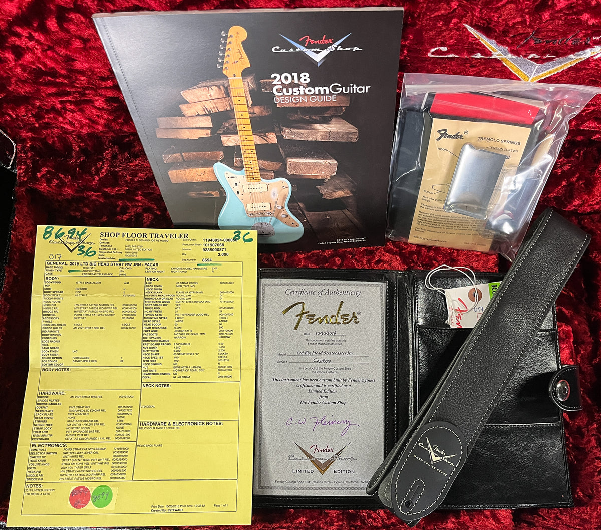 Fender Custom Shop 2019 Limited Big Head Strat Journeyman Relic Aged Candy Apple Red (794)