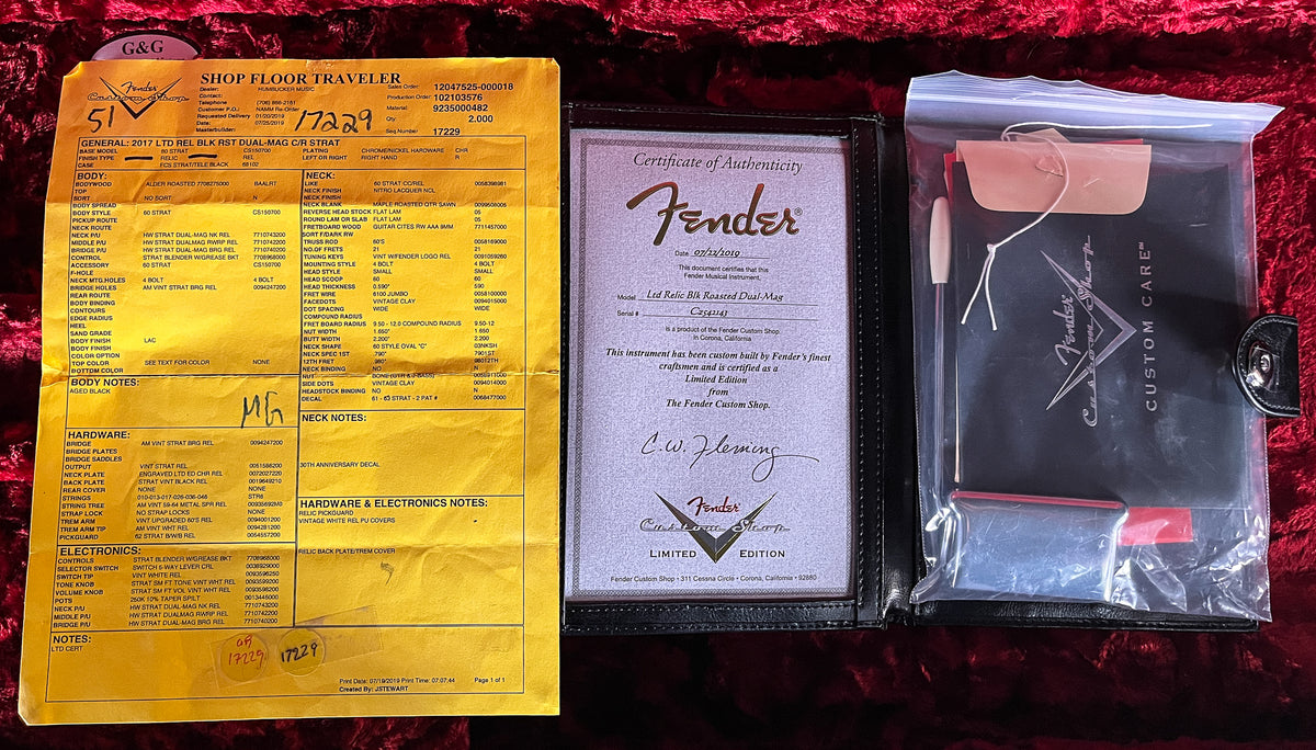 2019 Fender Custom Shop LTD Black Roasted Dual-Mag Strat Relic