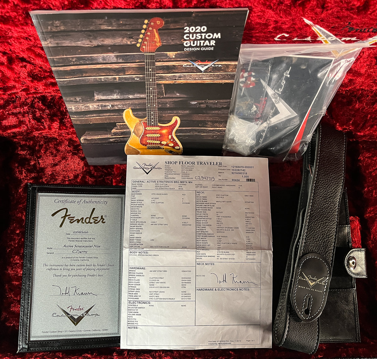 Fender Custom Shop Masterbuilt Todd Krause Active Strat NOS British Racing Green