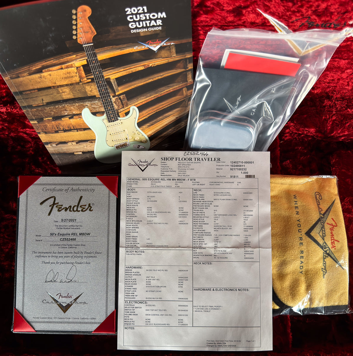 2021 Fender Custom Shop Masterbuilt Dale Wilson 50s Esquire Relic Butterscotch Blonde