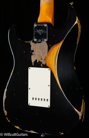 Fender Custom Shop 1960 Stratocaster Heavy Relic Aged Black/3-Tone Sunburst (659)