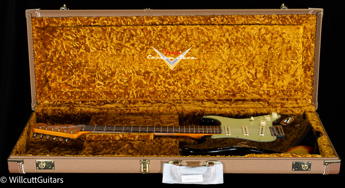 Fender Custom Shop 1960 Stratocaster Heavy Relic Aged Black/3-Tone Sunburst (659)