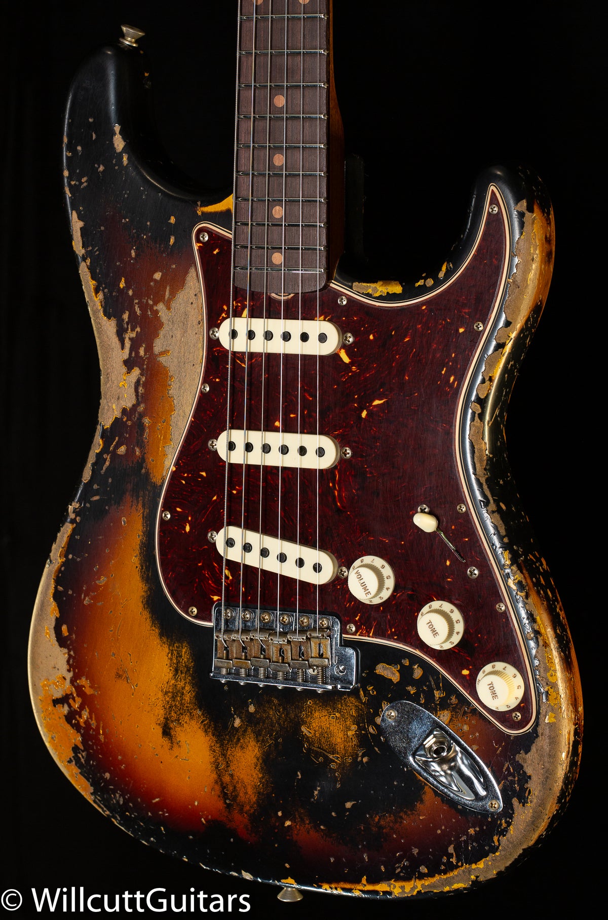 Fender Custom Shop LTD Roasted 1961 Stratocaster Super Heavy Relic Aged Black/3-Tone Sunburst(464)