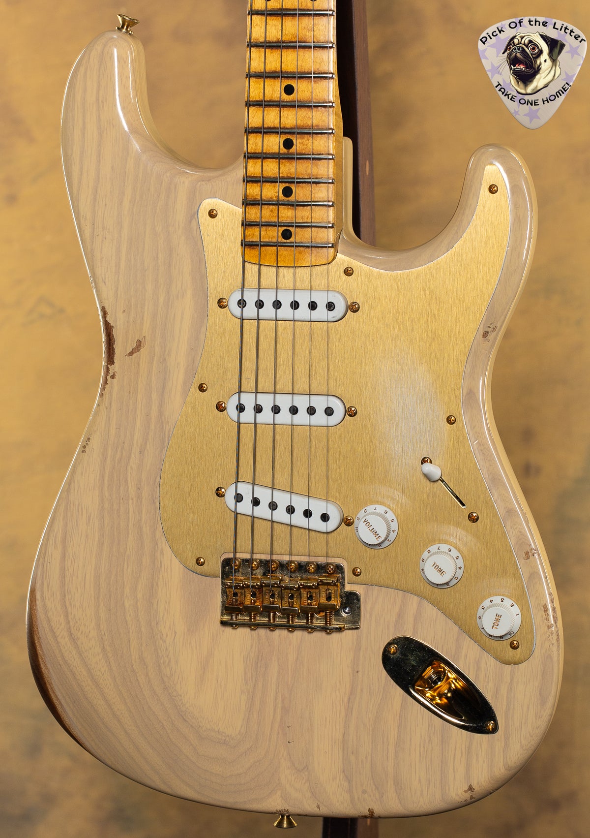 2024 Fender Custom Shop LTD &#39;55 Bone Tone Stratocaster Relic Aged Honey Blonde