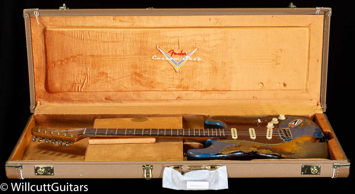 Fender Custom Shop Roasted 1960 Stratocaster Heavy Relic Aged Lake Placid Blue over 3-Color Sunburst (612)