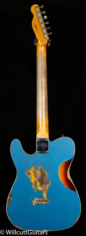 Fender Custom Shop 1960 Telecaster Custom Relic Aged Lake Placid Blue/Chocolate 3-Color Sunburst (670)