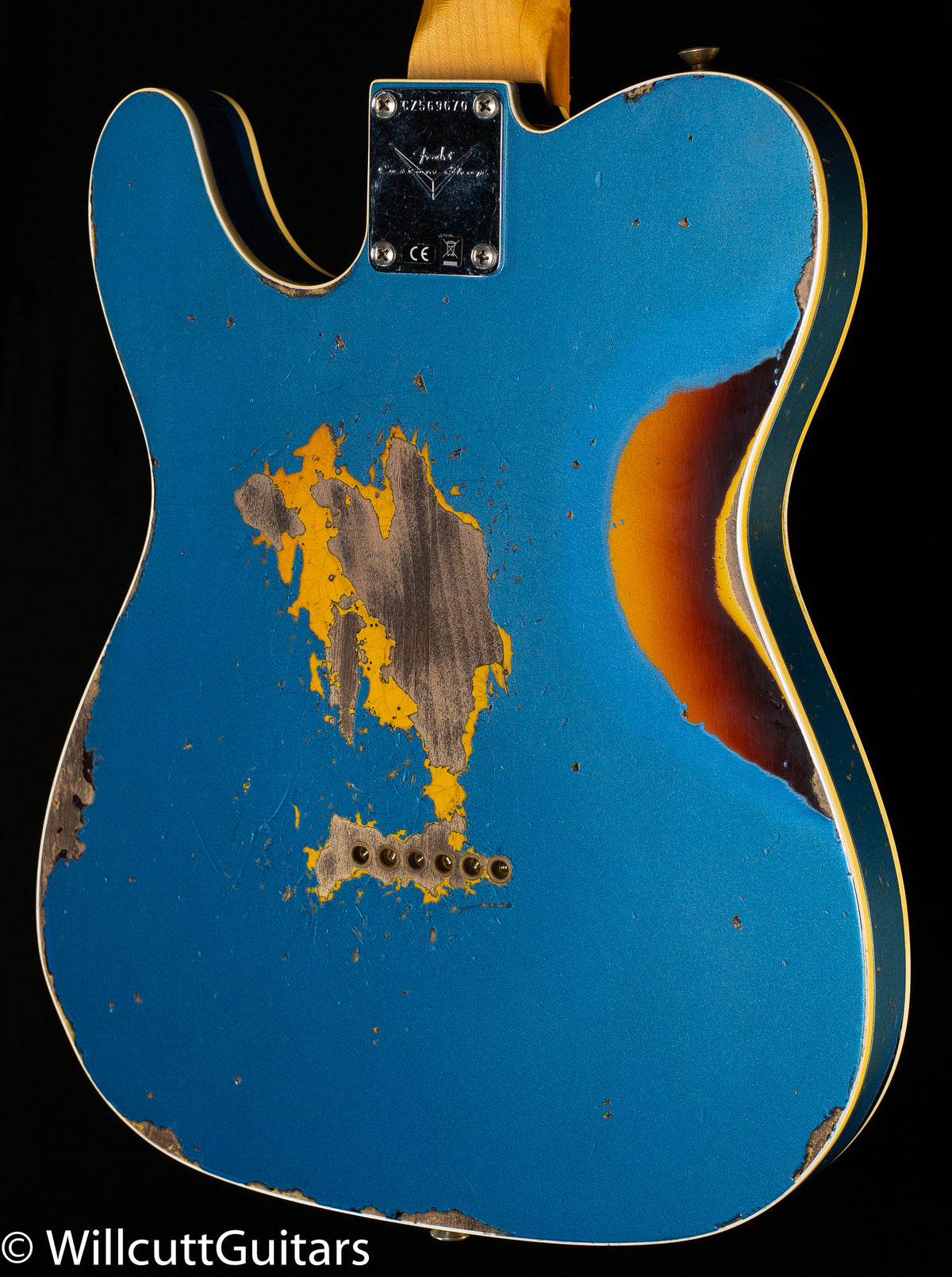 Fender Custom Shop 1960 Telecaster Custom Relic Aged Lake Placid Blue/Chocolate 3-Color Sunburst (670)