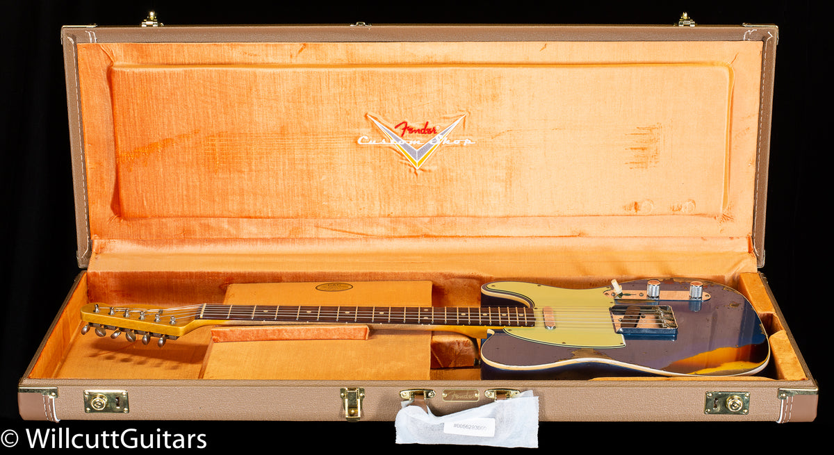 Fender Custom Shop 1960 Telecaster Custom Relic Aged Lake Placid Blue/Chocolate 3-Color Sunburst (670)