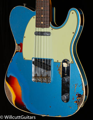 Fender Custom Shop 1960 Telecaster Custom Heavy Relic Aged Lake Placid Blue/Chocolate 3-Tone Sunburst (723)