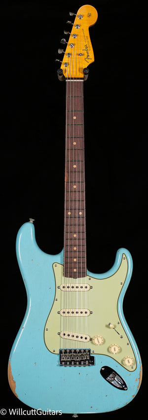 Fender Custom Shop Late 1962 Strat Relic/ Closet Classic Faded Aged Daphne Blue (564)