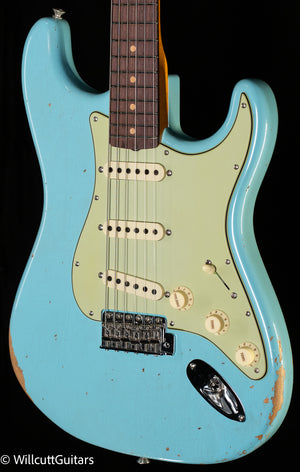 Fender Custom Shop Late 1962 Strat Relic/ Closet Classic Faded Aged Daphne Blue (564)