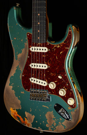 Fender Custom Shop Roasted 1961 Strat Super Heavy Relic Aged Sherwood Green over 3-Tone Sunburst (408)