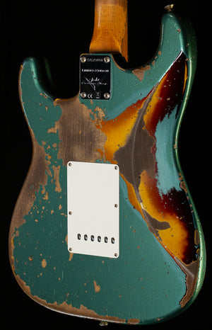 Fender Custom Shop Roasted 1961 Strat Super Heavy Relic Aged Sherwood Green over 3-Tone Sunburst (408)