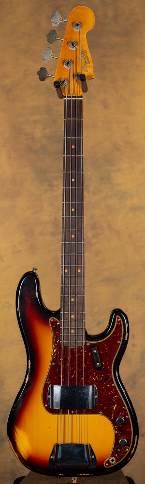 2023 Fender Custom Shop 1964 Precision Bass Relic Bleached 3-Tone Sunburst