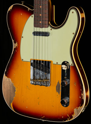 Fender Custom Shop 1960 Telecaster Custom Heavy Relic Super Faded Aged Chocolate 3-Tone Sunburst (096)