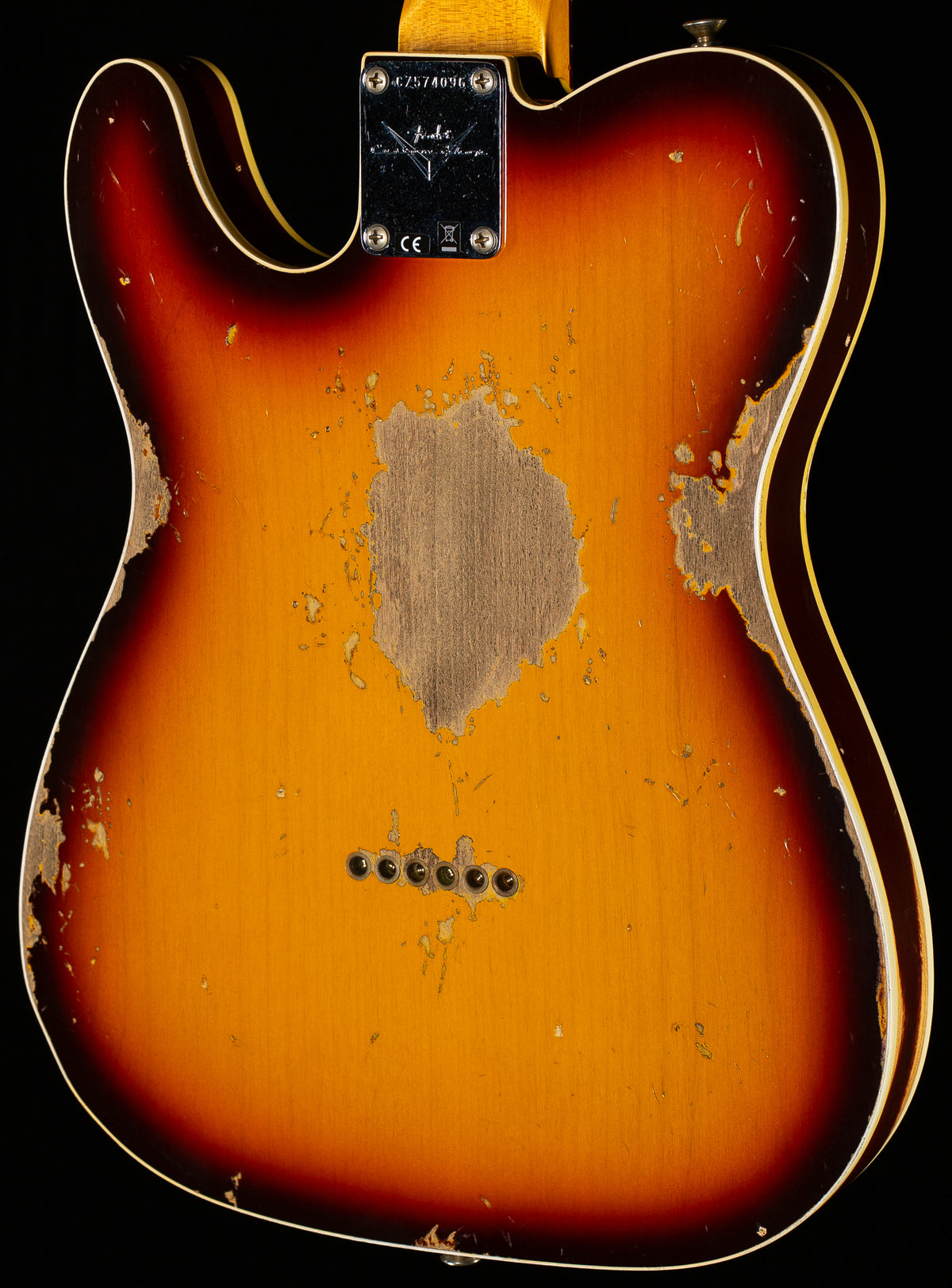 Fender Custom Shop 1960 Telecaster Custom Heavy Relic Super Faded Aged Chocolate 3-Tone Sunburst (096)