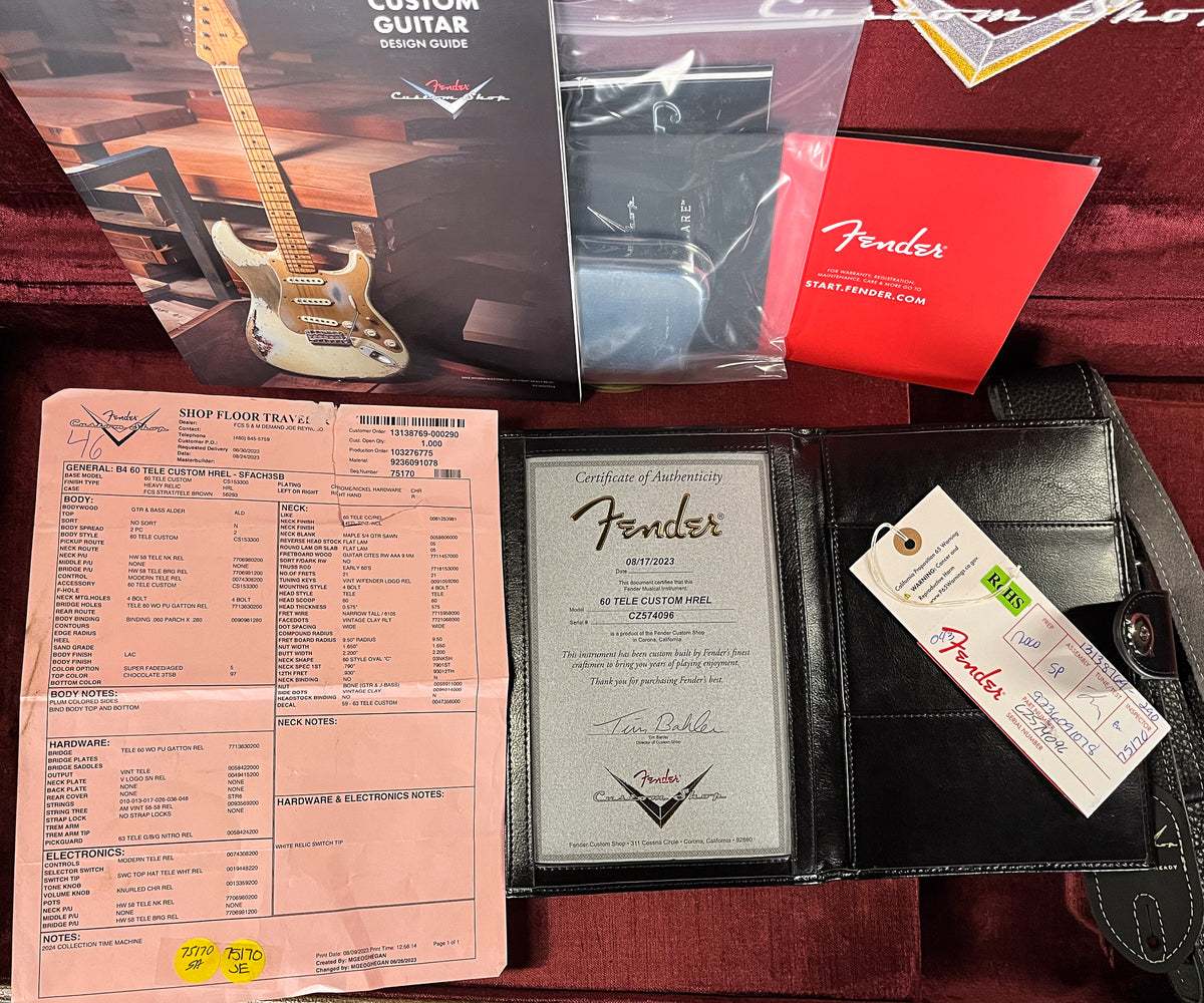 Fender Custom Shop 1960 Telecaster Custom Heavy Relic Super Faded Aged Chocolate 3-Tone Sunburst (096)