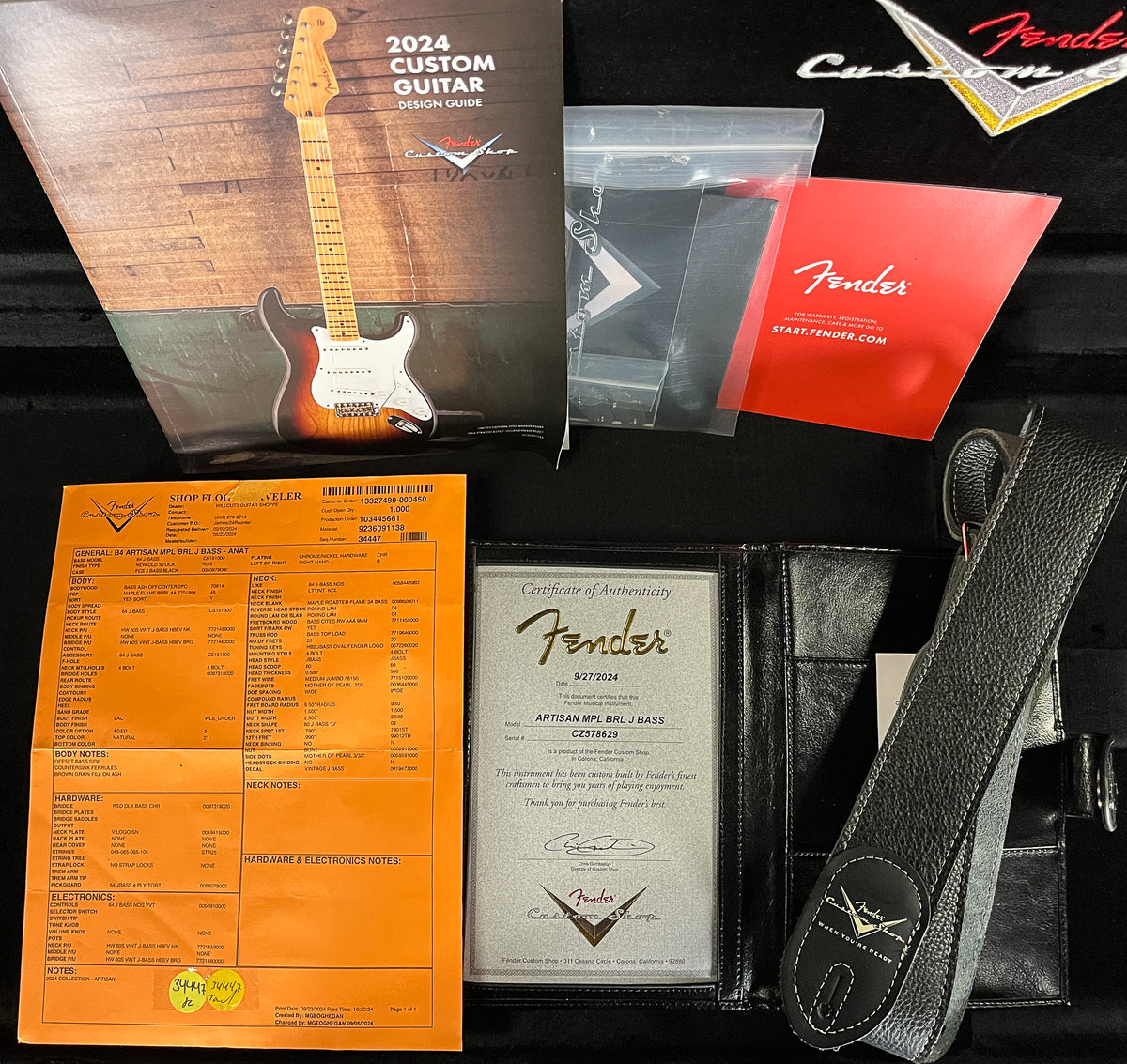 Fender Custom Shop Artisan Maple Burl Jazz Bass Aged Natural (629)