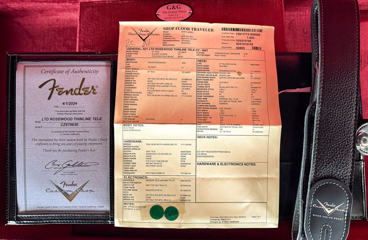 2024 Fender Custom Shop LTD Rosewood Thinline Telecaster