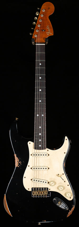 Fender Custom Shop Roasted Big Head Stratocaster Relic Rosewood Fingerboard Aged Black (796)