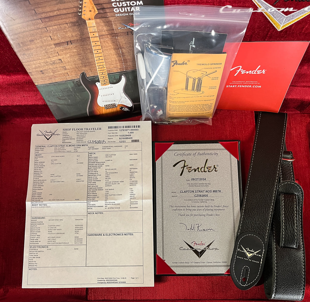 Fender Custom Shop Masterbuilt Todd Krause Eric Clapton Stratocaster Almond Green (805)