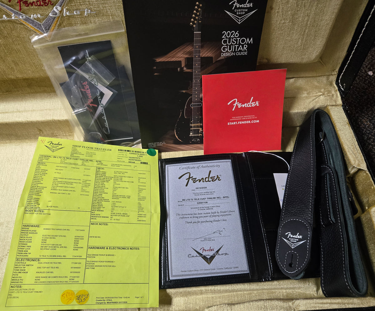 Fender Custom Shop LTD 1972 Telecaster Custom Thinline Relic Black Pearl (108)