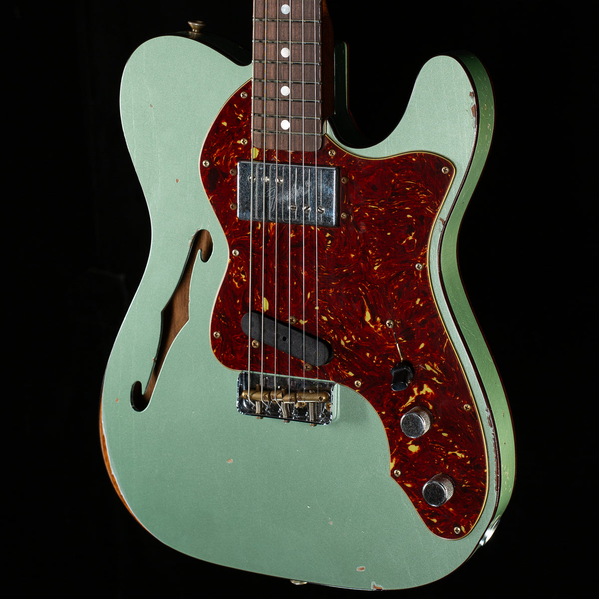 Fender Custom Shop LTD 1972 Telecaster Custom Thinline Relic Faded Sage Green Metallic (164)