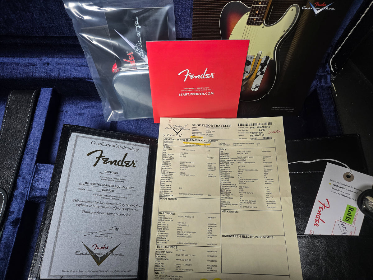 Fender Custom Shop 1966 Telecaster Deluxe Closet Classic Bleached 3-Tone Sunburst (238)