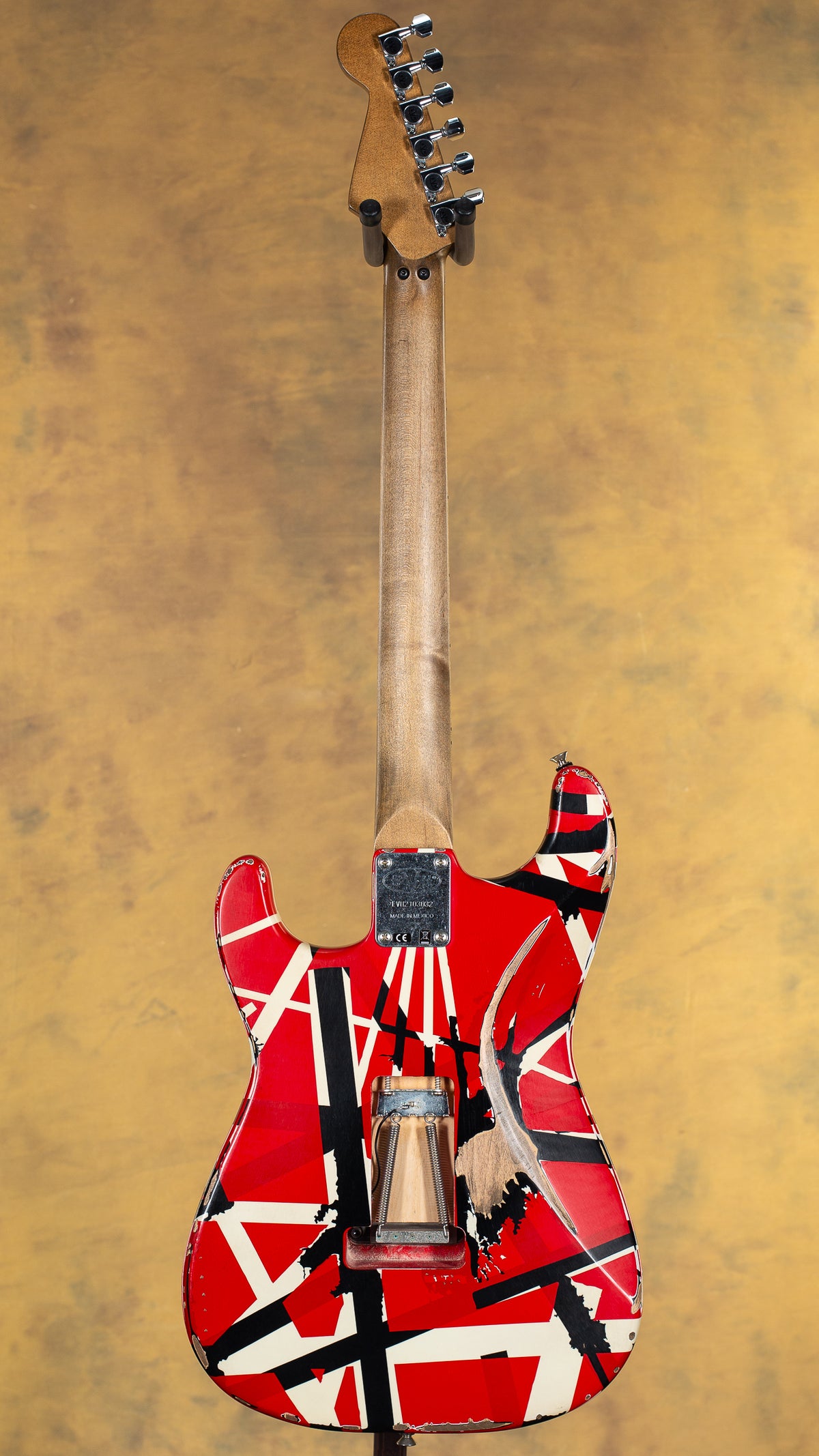 2021 EVH Striped Series Frankie Red White Black Stripes Relic