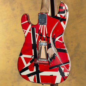 2021 EVH Striped Series Frankie Red White Black Stripes Relic